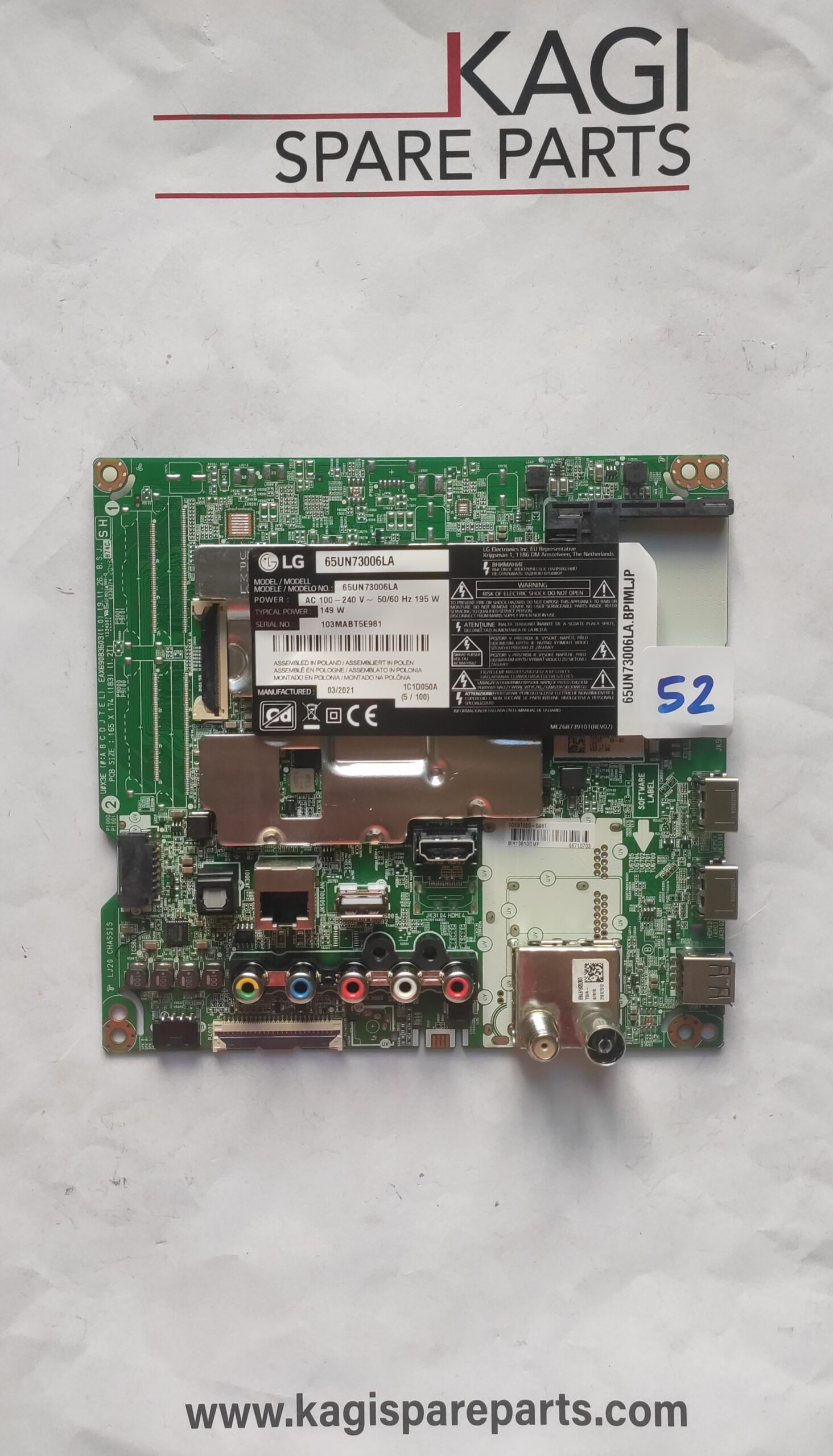 SCHEDA MAIN LG EAX69083603(1.0) MOD 65UN73006LA NUOVA ORIGINALE