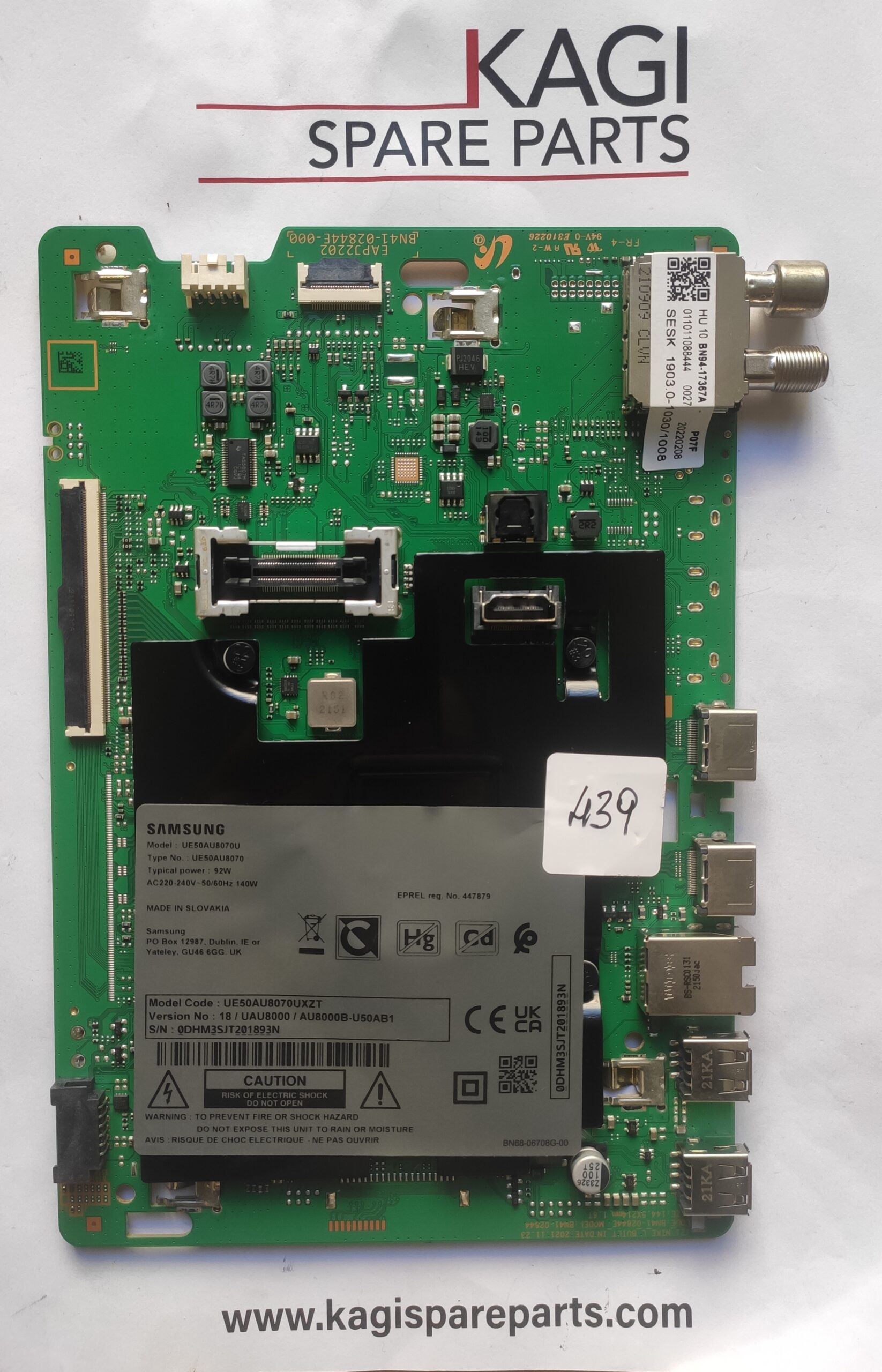 SCHEDA MAIN SAMSUNG BN41-02844E-000 MOD UE50AU8070U NUOVA ORIGINALE