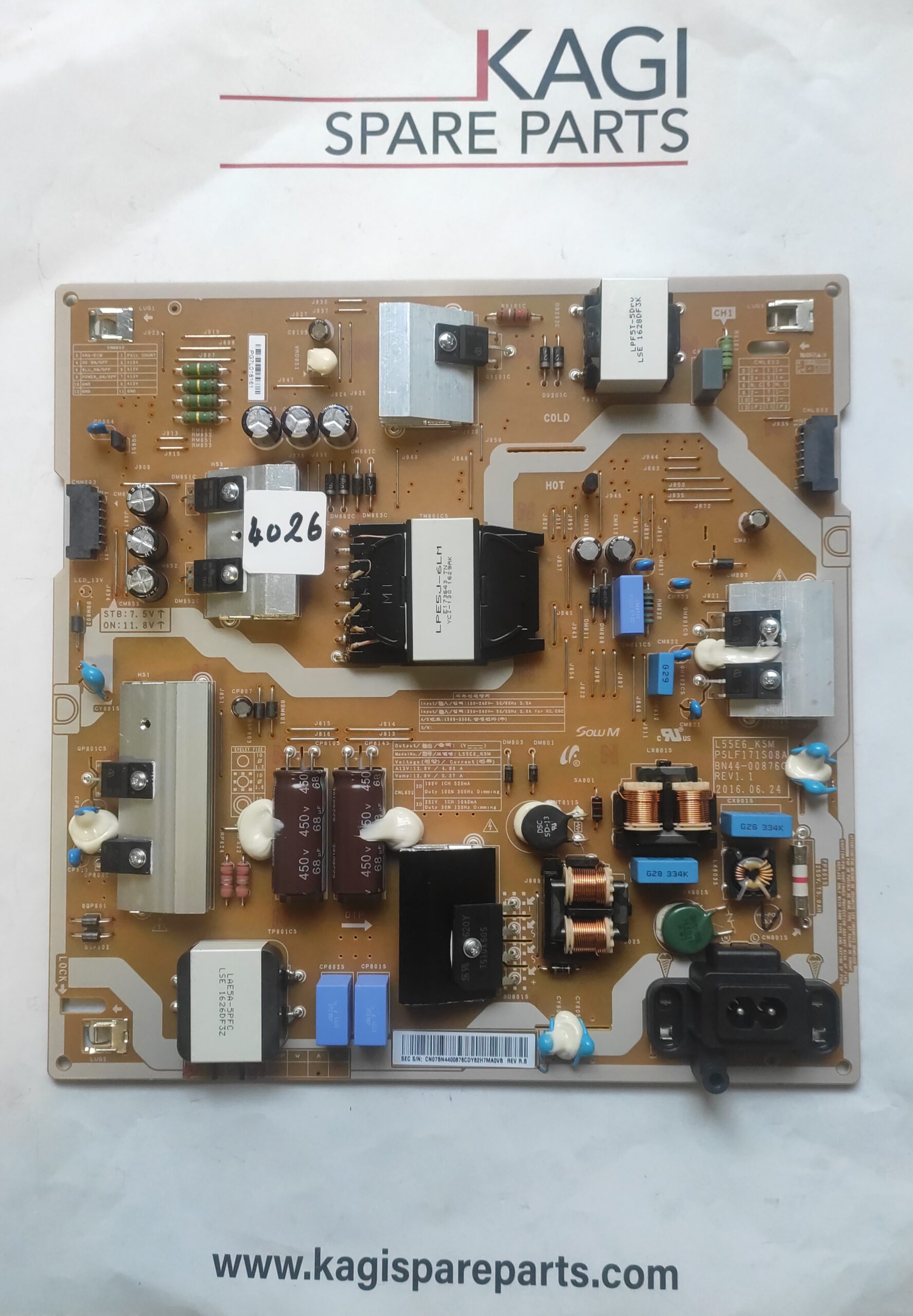 SCHEDA DI ALIMENTAZIONE SAMSUNG L55E6_KSM PSLF171S08A BN-44008760 NUOVA ORIGINALE