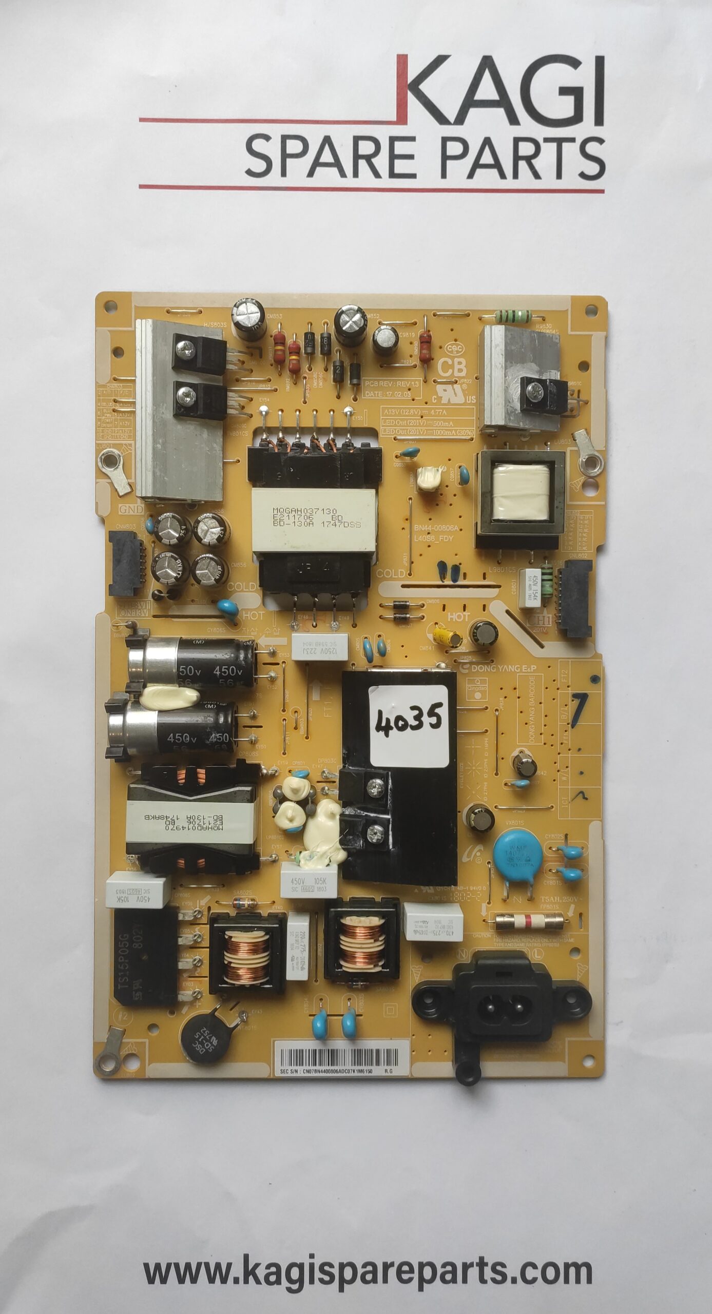 SCHEDA DI ALIMENTAZIONE PER TV SAMSUNG BN44-00806A L40S6_FDY MOD UE40MU6120K NUOVA ORIGINALE