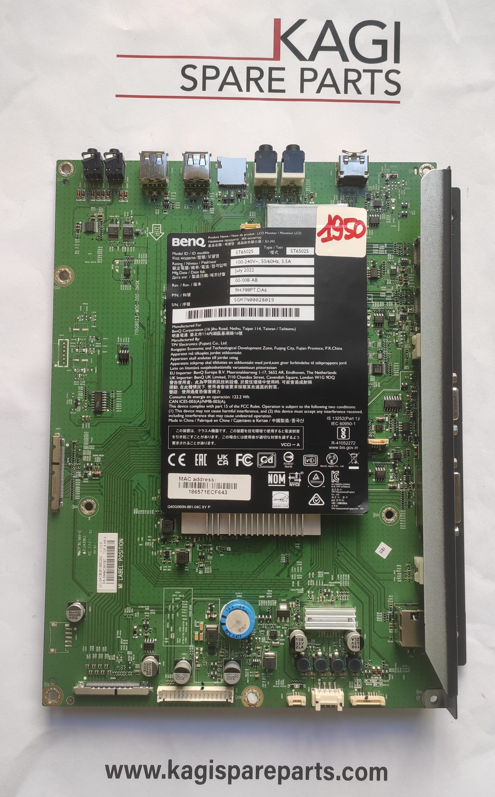 SCHEDA MAIN PER BENQ 715GB023-M0G-000-0H5K MOD ST6502S NUOVA ORIGINALE