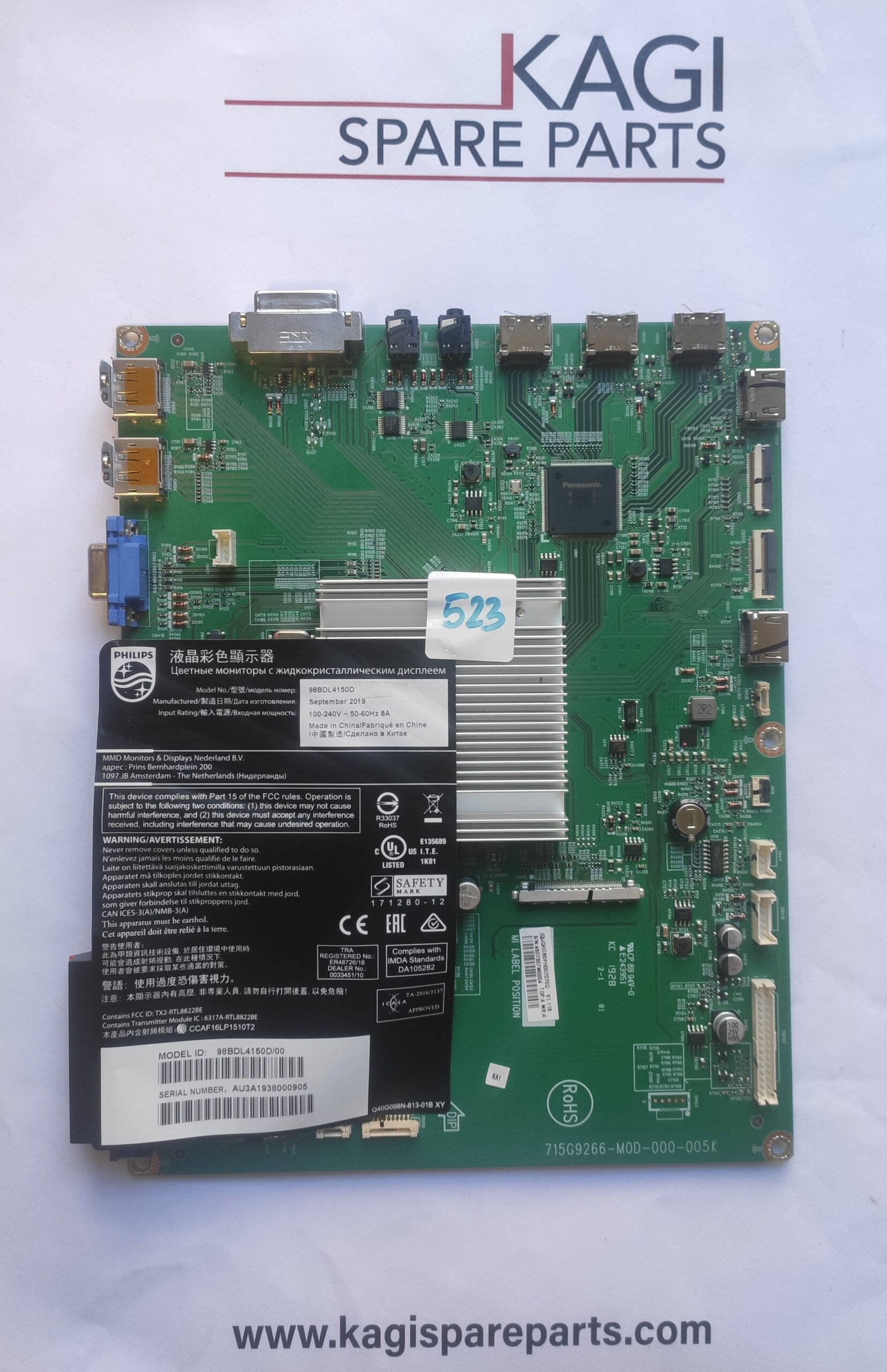 SCHEDA MAIN PER TV PHILIPS 715G9266-M0D-000-005K MOD 98BDL4150D NUOVA ORIGINALE