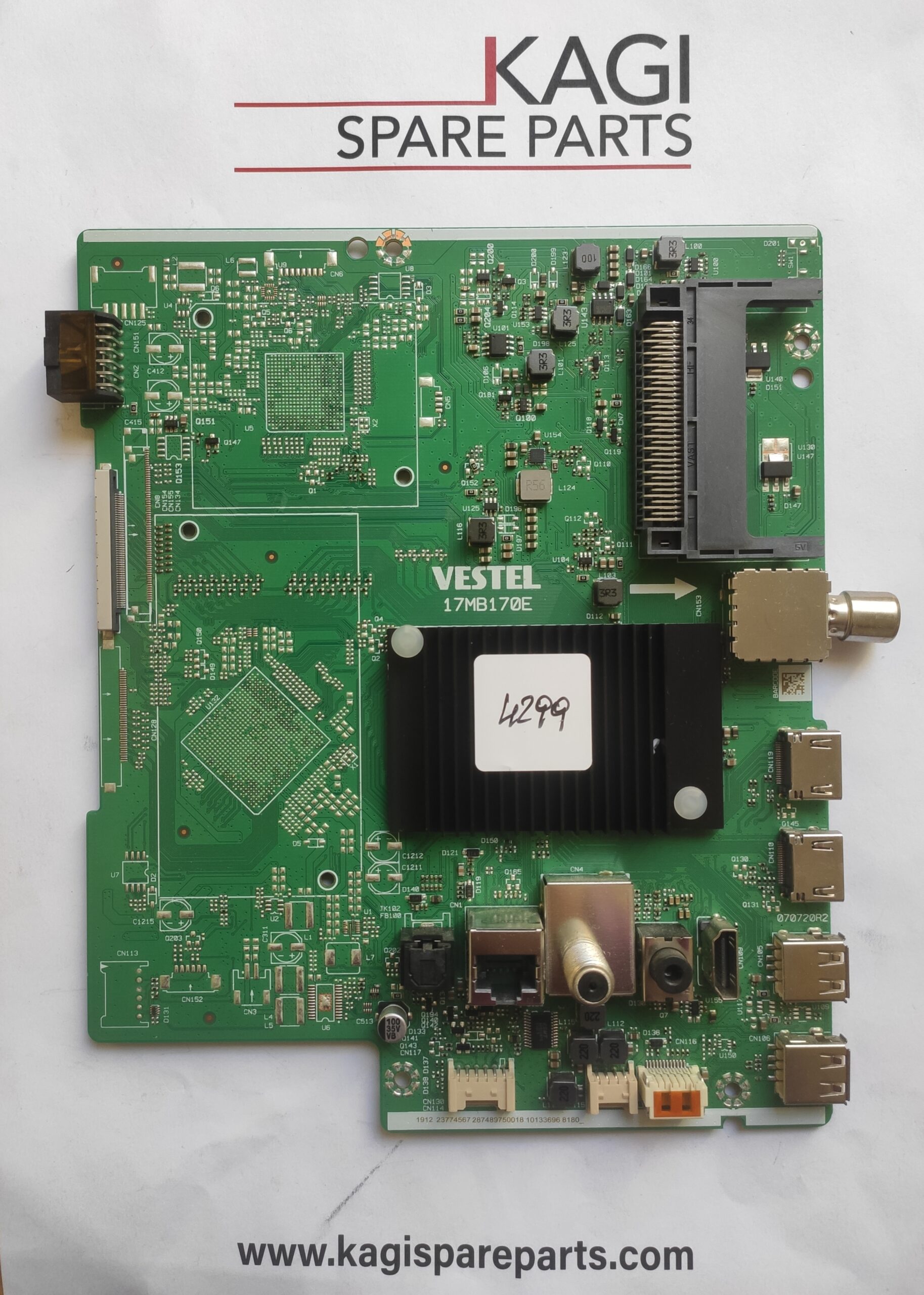 SCHEDA MAIN VESTEL PER TV HITACHI 17MB170E 23774567 MOD 50HAK5351 NUOVA ORIGINALE