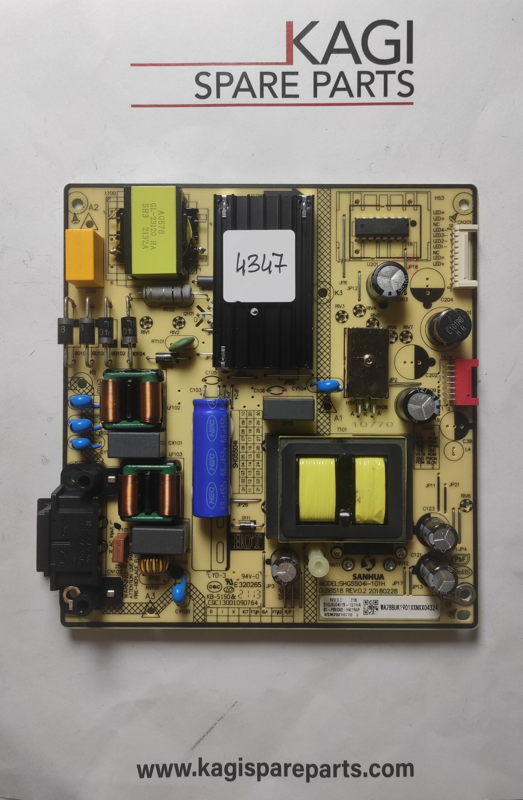 SCHEDA ALIMENTAZIONE PER TV XIAOMI SHG5504I-101H DLBB518 MOD L43M7-7AEU NUOVA ORIGINALE