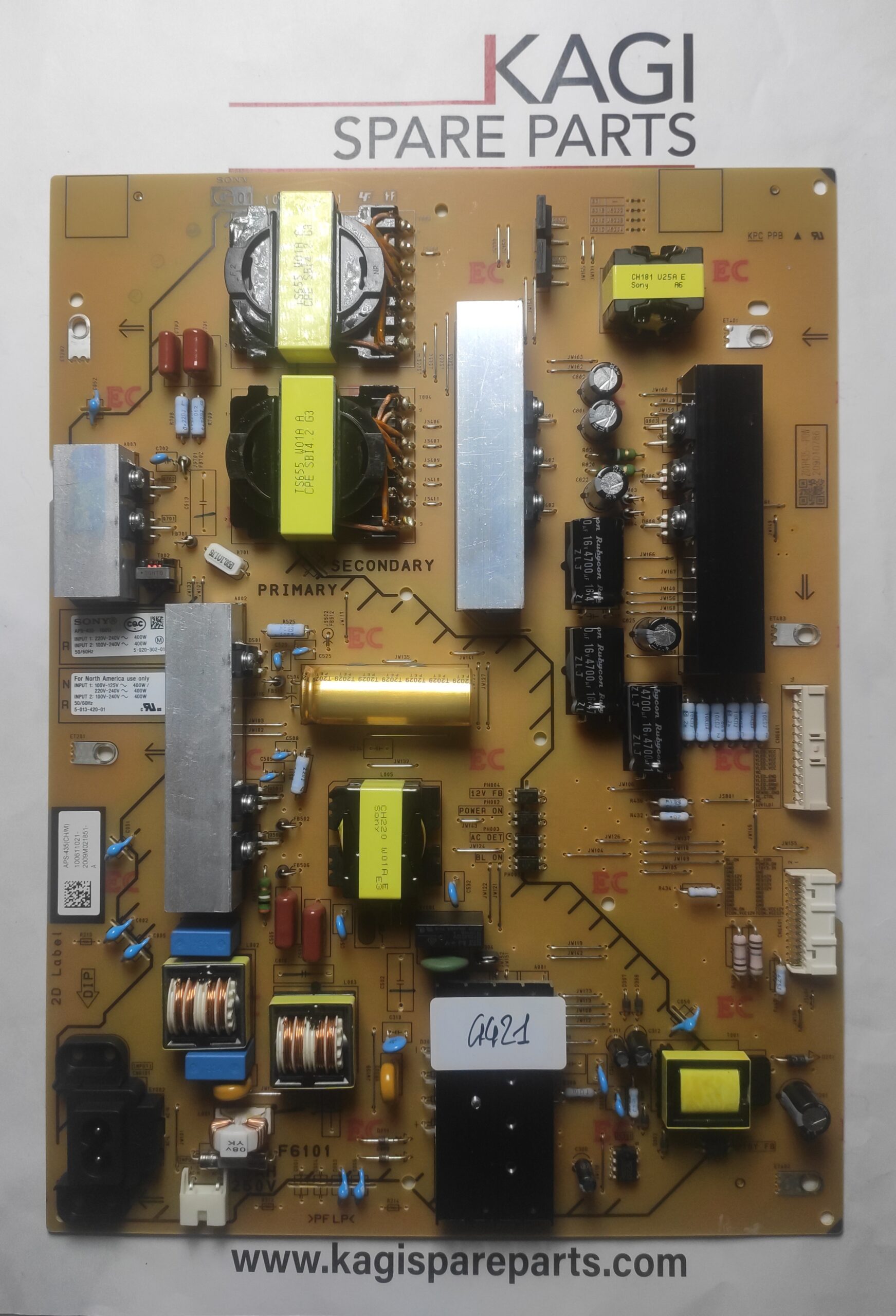 SCHEDA ALIMENTAZIONE PER TV SONY APS-435(CH/M) 100660311 MOD KD-65XH9096 NUOVA ORIGINALE
