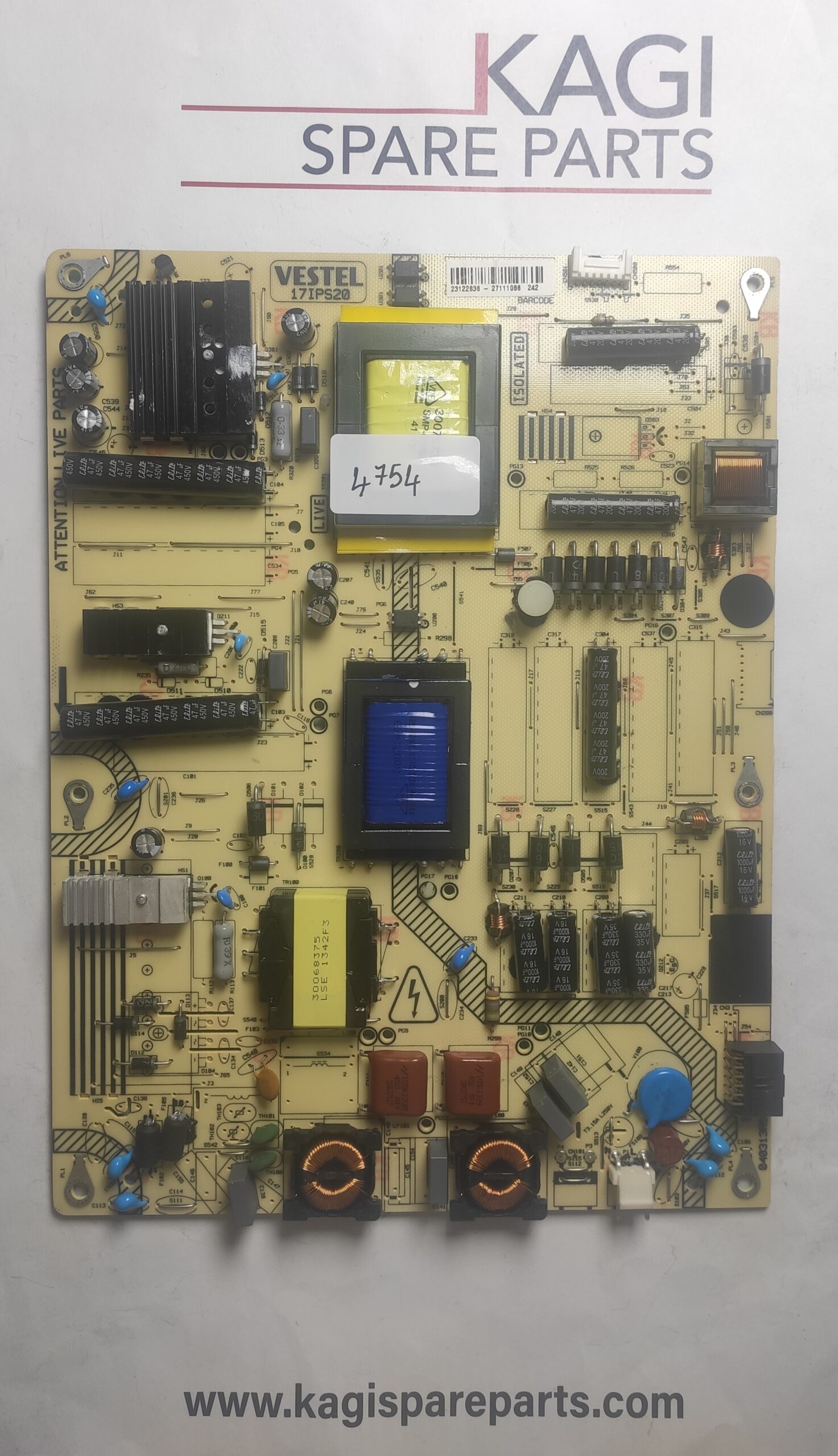 SCHEDA ALIMENTAZIONE PER TV TOSHIBA VESTEL 17IPS20 23122636 MOD 40L1333DG NUOVA ORIGINALE
